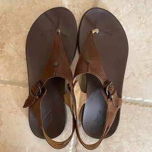 Olukai Eheu Brown Sandals - Size 7